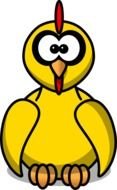 cartoon round chicken on a white background