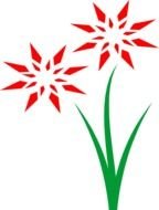red two Flower Clip Art drawing