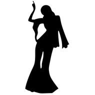Black silhouette of the disco dancer clipart