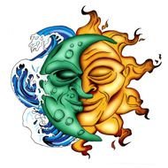 Sun And Moon Tattoo Designs drawing
