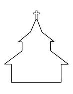 white silhouette of a church