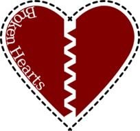 Red broken hearts clipart