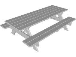 White drawing of the picnic table clipart
