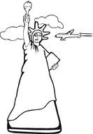 New York Statue Of Liberty Coloring Page drawing