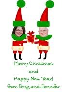 Christmas Card with human faces, collage