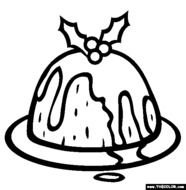 Free Christmas Clip Art Black And White Pudding