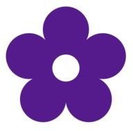 isolated graphic purple flower on the white background