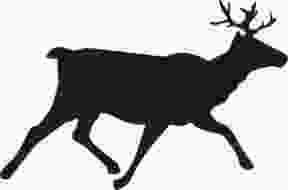 black silhouette of a deer as a graphic image