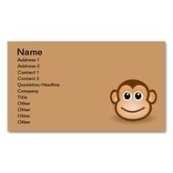 Free Cute Cartoon Monkey Clipart Illustration Business Card