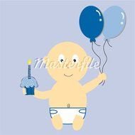 1st Birthday Cupcake Clip Art N2