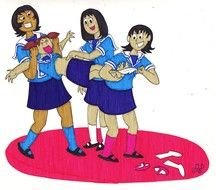 cartoon school girls