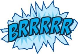 clipart brrr on blue background