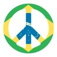 Brazil Flag Peace Sign drawing