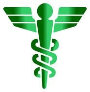 painted green medical symbol