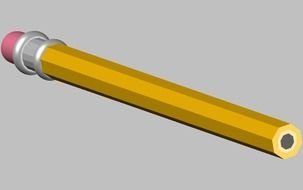 Unsharpened Pencil with eraser, Clip Art