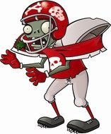 Zombie with the football form clipart