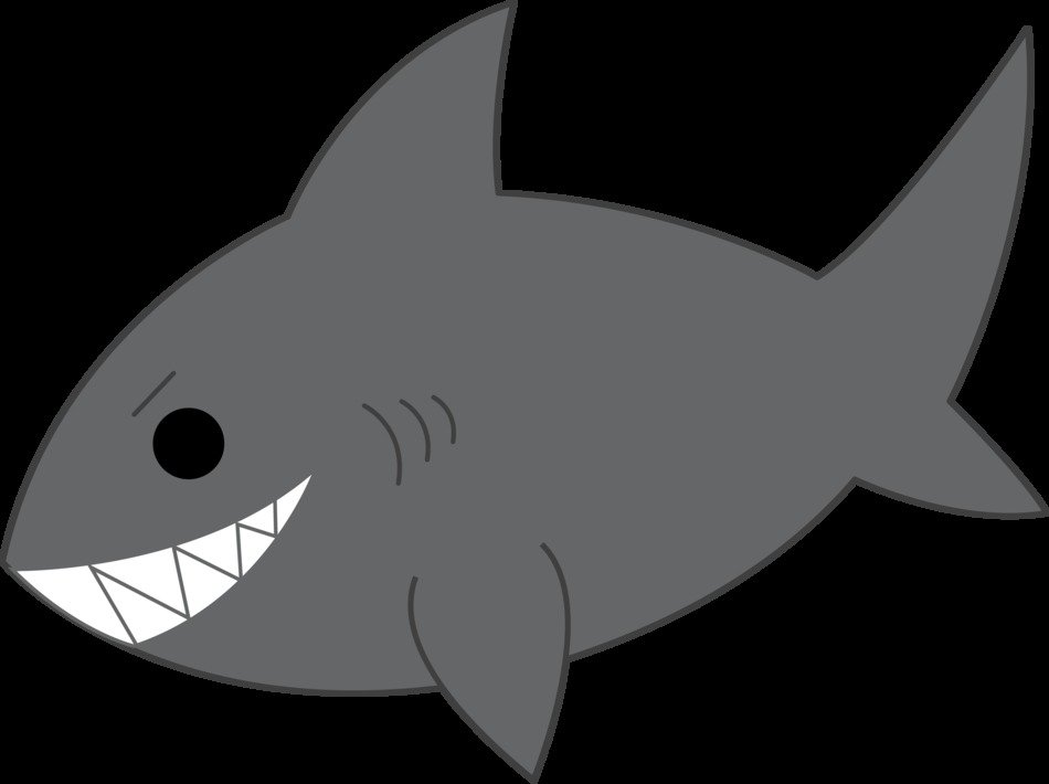 drawn shark on the black background