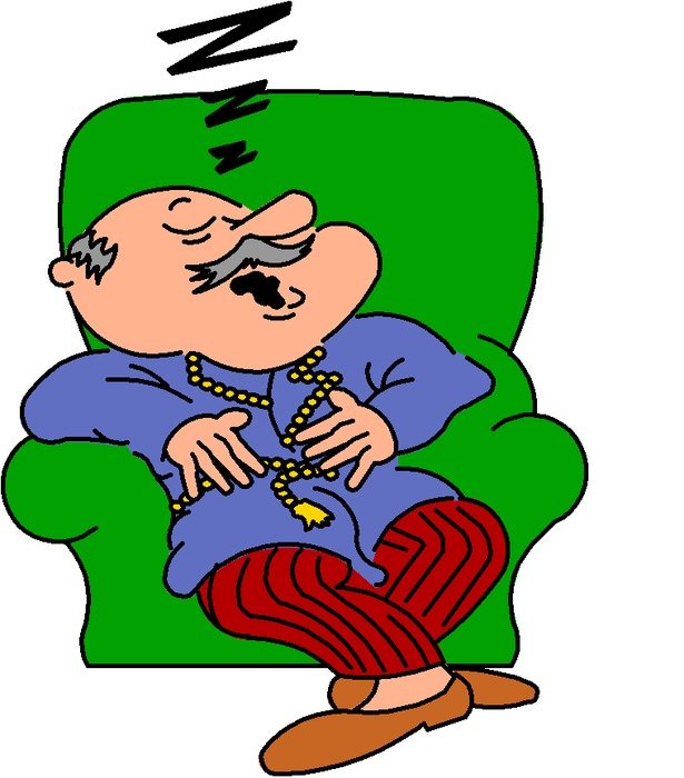 Old Man Snoring Cartoon as a picture for clipart
