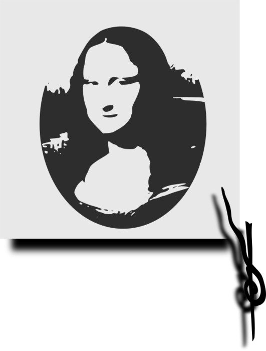 portrait of Mona Lisa on a postcard