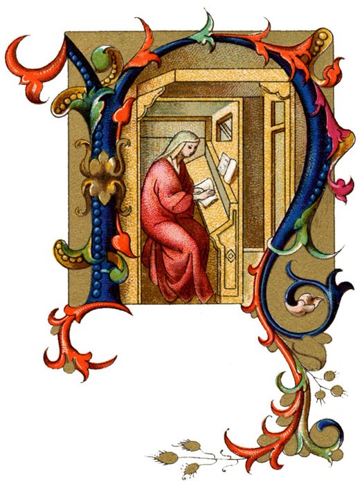 Medieval Illuminated Letters N