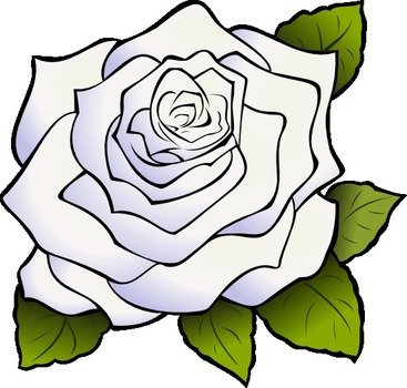 Black And White Rose Clip Art N14