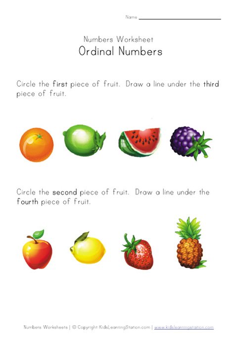 Ordinal Number Activities For Kindergarten