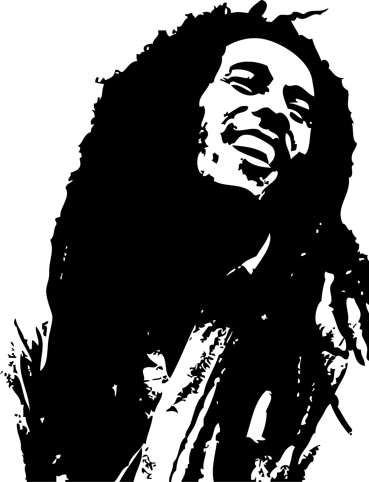 Bob Marley, black and white portrait free image download