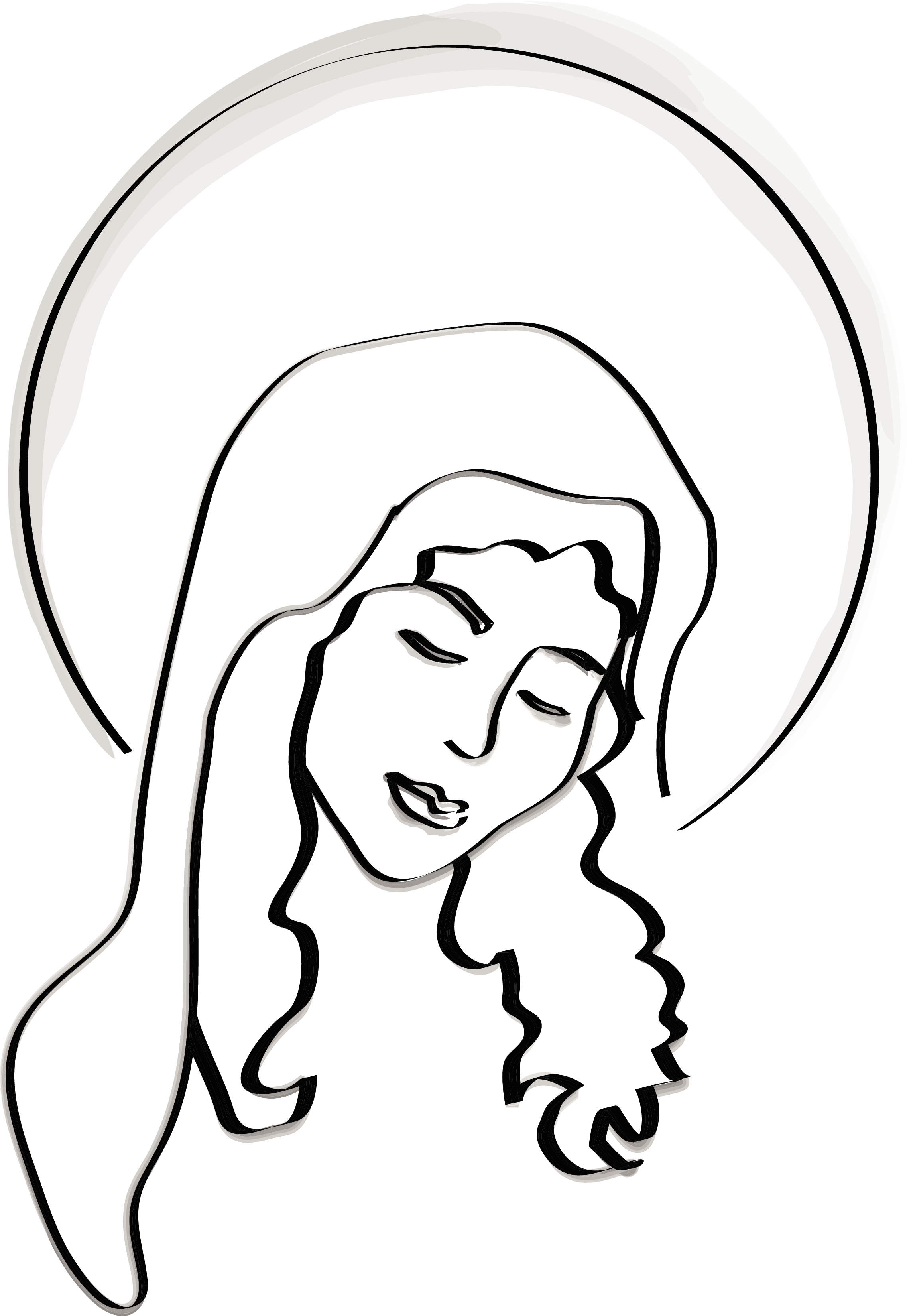 Virgin Mary clip art drawing free image download