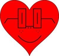 Heart form Smiley Face in glasses