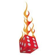 Dice On Fire Vector
