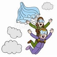 Girl Skydiving Cartoon Clip Art