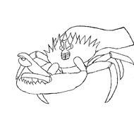 black and white picture of a crab