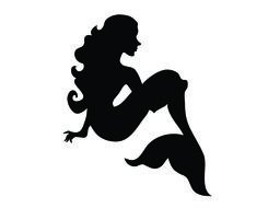 beautiful Mermaid, black Silhouette