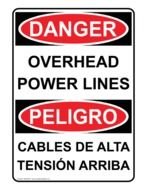 Overhead Power Line Warning Signs