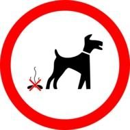 sign prohibiting dog walking on the lawn