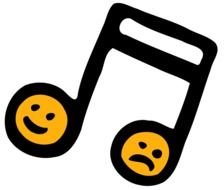 drawing of Happy and sad smiley