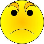 sad smiley with frowning eyebrows