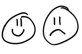 funny and sad face as a graphic illustration