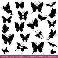 Butterflies set drawing
