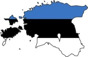 Estonia flag on map