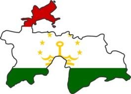 Tajikistan Flag Map drawing