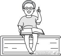 Reading Clip Art Black And White N10