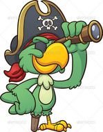 Cartoon Pirate Parrot Clip Art
