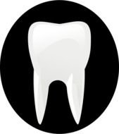 White tooth on the black background clipart