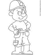 Construction Worker Coloring Page