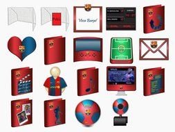 Football Related Icons drawing