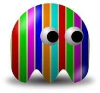 Clip art of colorful Striped ghost