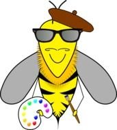 Hipster Bee Clip Art