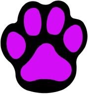 Beautiful violet and black paw clipart