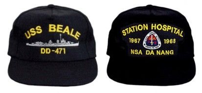Two Navy Ship hats drawing